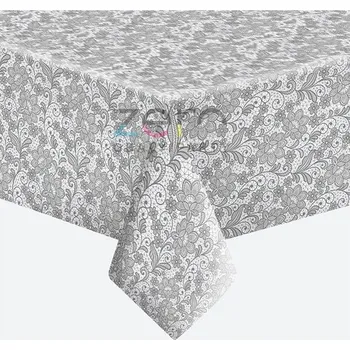 Jednorázový ubrus Ubrus papírový 1,2 x 1,8 m - krajka stříbrná