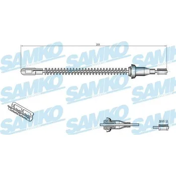 Lanko parkovací brzdy Tažné lanko, parkovací brzda SAMKO C0556B