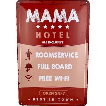 Plechová cedule DODINO Plechová cedule Mama Hotel All Inclusive 20 x 30 cm