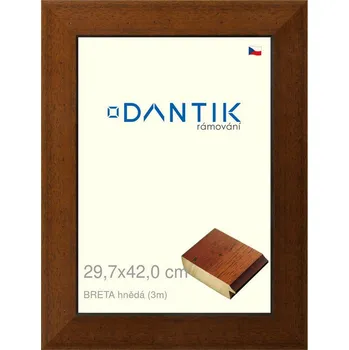 Rám na obraz DANTIK rámeček 29,7x42 | BRETA hnědá (Plexi Čiré) (Vyrobeno s láskou u nás v DANTIKU)