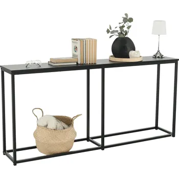 Konzolový stolek Tempo Kondela Burnet (tmavě-šedá grafit + černá)