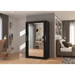 Skříň s posuvnými dveřmi a zrcadlem 120 cm - Tibago Barva: Černá