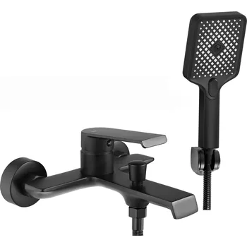 Vodovodní baterie Rea Hass, vanová baterie s ruční sprchovou sadou, černá, REA-B9967