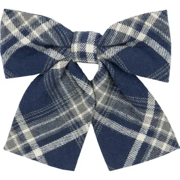 Kravata Bubibubi Tmavomodrý károvaný dámský motýlek