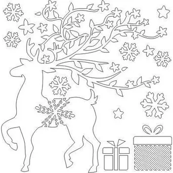 Šablona, VÁNOČNÍ JELEN, 13x13cm, 1 kus