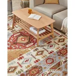 Kelimový koberec vícebarevný vlna a bavlna 200 x 300 cm ručně tkaný vzor boho patchwork se střapci Beliani