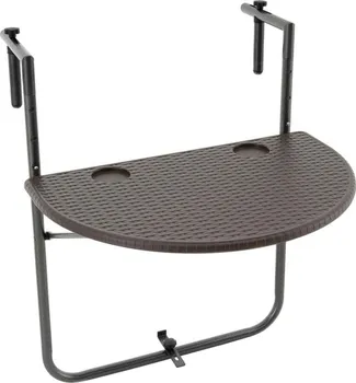 Zahradní stůl Závěsný sklopný stolek ratanového vzhledu s nastavitelnou výškou kov/plast 83 x 59,5 x 63,5 cm