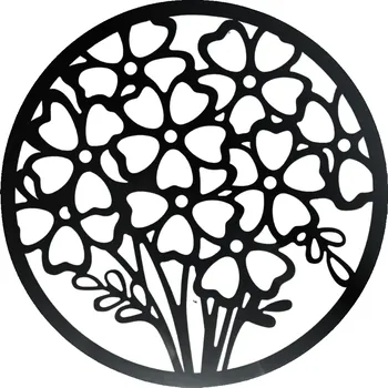 Plastová šablona, kruhová, KYTKY 8, průměr cca 30 cm, 1 kus