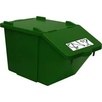 Odpadkový koš Plastová nádoba na tříděný odpad 45 l - zelená