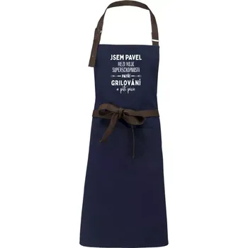Kuchyňská zástěra Zástěra Kariban Vintage Mezi moje superschopnosti patří grilování a pití piva