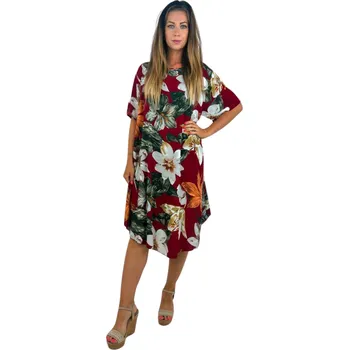 Dámské šaty NOVINKA - Šaty s rukávky Orchidej - červené