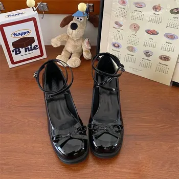 Dámské lodičky Mary Jane lodičky s pásky přes nárt Barva: Černá, Velikost: 38