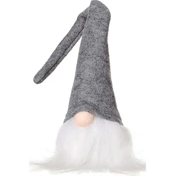 Vánoční dekorace Tutumi, LED vánoční svítící skřítek 40cm YX039, šedá, CHR-09633