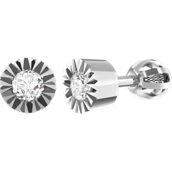 Náušnice Couple, Jemné peckové náušnice Lorea, bílé zlato se zirkony, 585-66-3-0665.1B00.0.55.001.05