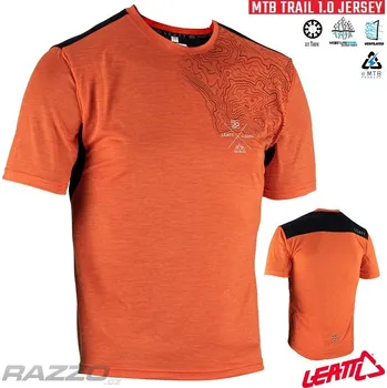 cyklistický dres Dres na kolo Leatt MTB Trail 1.0 Jersey Flame 2023 M