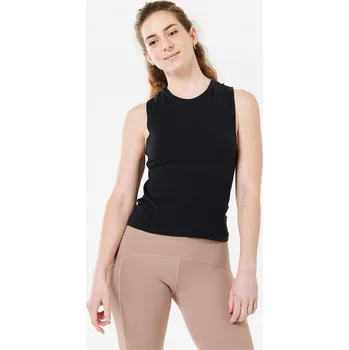 Pánské tričko KIMJALY Dámské tílko na dynamickou jógu bezešvé XL ČERNÁ