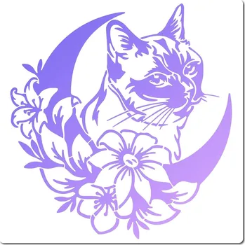 Šablona, vzor KOČKA V MĚSÍCI, cca 30 x 30 cm, 1ks