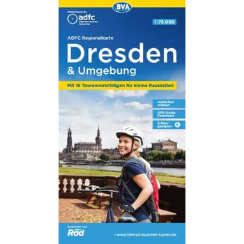 ADFC cyklomapa Dresden und Umgebung 1:75 t. voděodolná