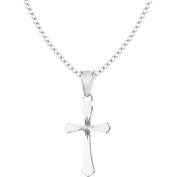 Souprava šperků Kříž - stříbrný přívěsek a řetízek - sada - KPL539-0404