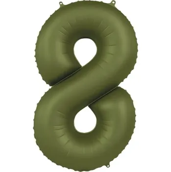 Balónek Foliová číslice - saténově olivová 8 - 86 cm