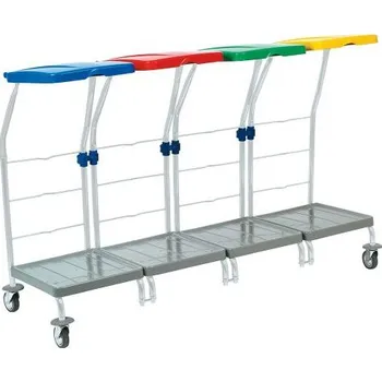 Venkovní odpadkový koš Čtyřstojan na pytle pojízdný