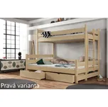 Dětská patrová postel pro 3 - Albert Varianta: Pravá, Barva dřeva: Borovice přírodní, 120x200 cm