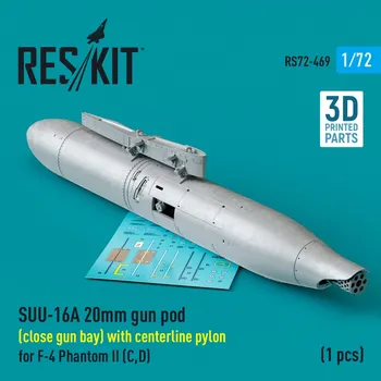 Plastikový model 1/72 SUU-16A 20mm gun pod (closed) w/ centerl.pyl.