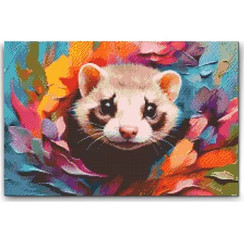 Diamantové malování Diamantové malování - Veselá fretka Velikost: 40x60cm, Rámování: Pouze srolované plátno, Diamanty: Kulaté