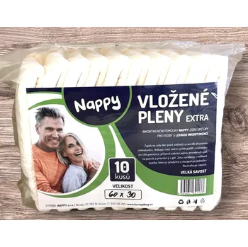Inkontinenční kalhotky Nappy Vložné pleny EXTRA 60x30 cm 10 ks