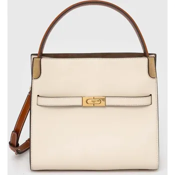 Kabelka Kožená kabelka Tory Burch Lee Radziwill béžová barva, 158641.122 01X, vel. ONE SIZE
