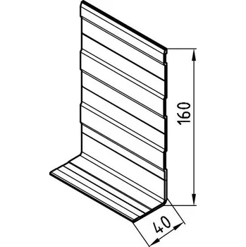 Stavební profil Profil okopový L 160x40mm, ELOX