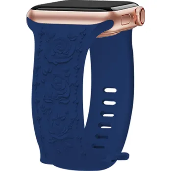 Příslušenství k chytrým hodinkám Řemínek gravírované růže pro Apple Watch 42/44/45/46/49mm Barva: Tmavě modrá