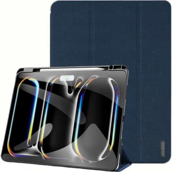 Pouzdro na mobilní telefon DUX DUCIS Domo pouzdro s prostorem na Apple Pencil a funkcí uspání pro iPad Pro 13" (2024/2025) - tmavě modré