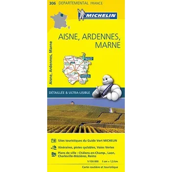 Michelin mapa Aisne, Ardennes, Marne 1:150 t.