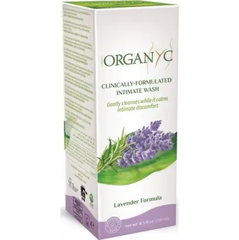 Intimní hygienický prostředek Organyc Bio sprchový gel pro citlivou pokožku a intimní hygienu s levandulí, 250 ml