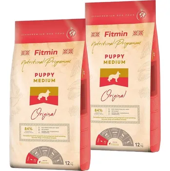 Krmivo pro psa Fitmin dog medium puppy 2 x 12 kg