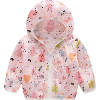 Dívčí bunda Dívčí jarní/letní lehká šusťáková bunda s potiskem Barva: 3042-13, Velikost: 4-5T (4-5 let)