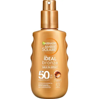 Přípravek na opalování Garnier Ambre Solaire Ideal Bronze Milk In Spray opalovací mléko ve spreji SPF50 150 ml