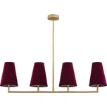 Argon 1829 - Lustr na tyči SAFIANO 4xE27/15W/230V vínová