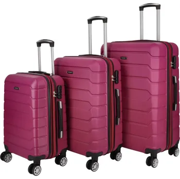 Cestovní plastový kufr Ormi Piotr SADA, růžovo-červený