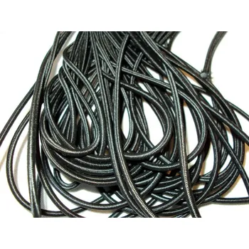 Textilní guma 3mm guma kulatá černá