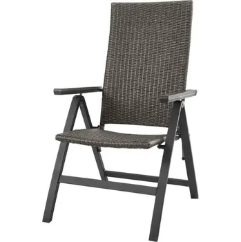 Asko a.s. CALVIN 941 - zahradní polohovací a skládací křeslo šedá / antracit, žíhané, umělý ratan + hliník