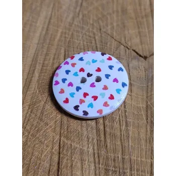 Knoflík Knoflík dřevěný 30 mm srdíčka