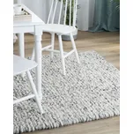 Koberec světle šedý vlněný 160 x 230 cm moderní design ručně tkaný plstěné kuličky obdélníkový obývací pokoj ložnice Beliani