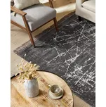 Koberec viskóza tmavě šedý s bavlněnou podložkou třásně 140 x 200 cm moderní glamour Beliani