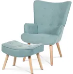 Křeslo s podnožkou TORSTEN modrá moderní/retro/skandinávský s nožičkami