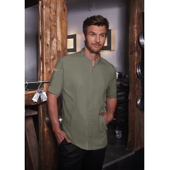 Gastro oděv Karlowsky Green-Generation kuchařský rondon krátký rukáv pánský dámský Sage - velikost 64