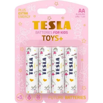 Článková baterie Tesla Batteries - 4 ks Alkalická baterie AA TOYS+ 1,5V 2900 mAh