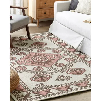 Koberec Koberec vícebarevný vlněný 200 x 200 cm s orientálním geometrickým vzorem ložnice obývák Beliani