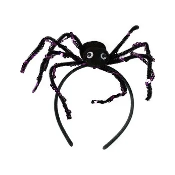 Karnevalový kostým Čelenka halloween s černým pavoukem